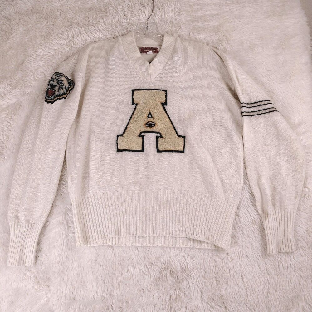 Vtg Harley-Davidson Sand-Knit Chenille Letterman Sweater “Duke Chandler” 50s -60